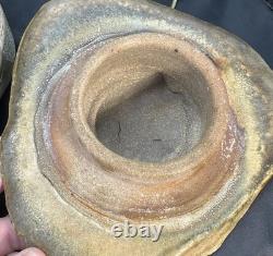 VTG Ceramic Crock/Urn/Lidded Pot Brutalist Crude Molded Sculptural Studio Art