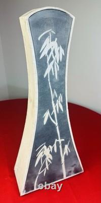 VTG DENNIS KIRCHMANN RAKU VASE SIGNED Original Collectible BAMBOO POTTERY