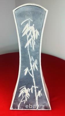 VTG DENNIS KIRCHMANN RAKU VASE SIGNED Original Collectible BAMBOO POTTERY