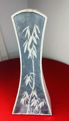 VTG DENNIS KIRCHMANN RAKU VASE SIGNED Original Collectible BAMBOO POTTERY