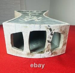 VTG DENNIS KIRCHMANN RAKU VASE SIGNED Original Collectible BAMBOO POTTERY