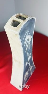 VTG DENNIS KIRCHMANN RAKU VASE SIGNED Original Collectible BAMBOO POTTERY