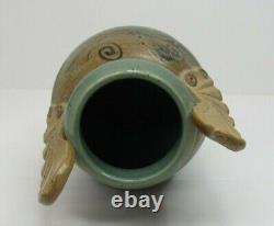 VTG David Hendley Old Farmhouse Studio Pottery Winged Footed Vase Art Signed 13