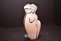 VTG Donna Polseno Abstract Nude Vase Studio Art Pottery 8 Tall SIGNED