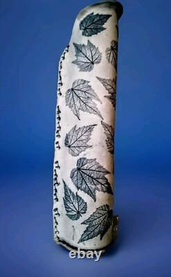 VTG Freeman Ceramics California Studio Art Pottery Leaves 17.5 Vase Stamped FC