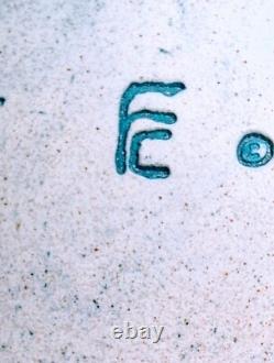 VTG Freeman Ceramics California Studio Art Pottery Leaves 17.5 Vase Stamped FC