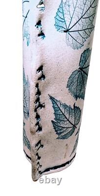 VTG Freeman Ceramics California Studio Art Pottery Leaves 17.5 Vase Stamped FC