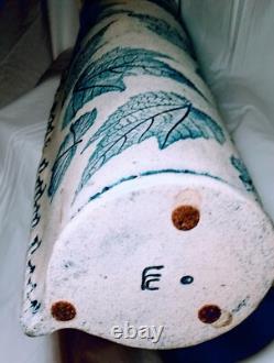 VTG Freeman Ceramics California Studio Art Pottery Leaves 17.5 Vase Stamped FC