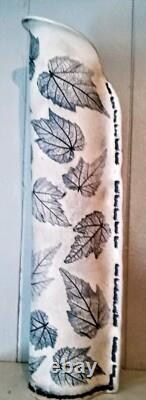 VTG Freeman Ceramics California Studio Art Pottery Leaves 17.5 Vase Stamped FC