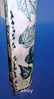 VTG Freeman Ceramics California Studio Art Pottery Leaves 17.5 Vase Stamped FC