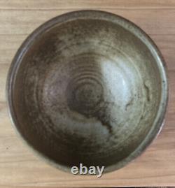 VTG HARDING BLACK 1957 Signed Studio Pottery Bowl Olive Green/Brown Mid Century