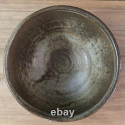 VTG HARDING BLACK 1957 Signed Studio Pottery Bowl Olive Green/Brown Mid Century