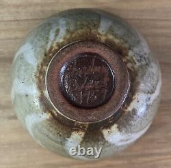 VTG HARDING BLACK 1957 Signed Studio Pottery Bowl Olive Green/Brown Mid Century