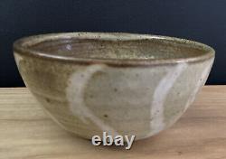 VTG HARDING BLACK 1957 Signed Studio Pottery Bowl Olive Green/Brown Mid Century