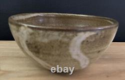 VTG HARDING BLACK 1957 Signed Studio Pottery Bowl Olive Green/Brown Mid Century