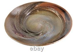 VTG H. Martin Studio Art Stoneware Platter Signed Swirl Design Handmade 17.5