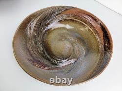 VTG H. Martin Studio Art Stoneware Platter Signed Swirl Design Handmade 17.5