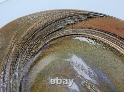VTG H. Martin Studio Art Stoneware Platter Signed Swirl Design Handmade 17.5