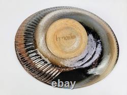 VTG H. Martin Studio Art Stoneware Platter Signed Swirl Design Handmade 17.5
