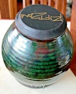 VTG Handcrafted Beautiful Studio Art Vase Rift Zone Pottery Green Raku