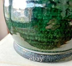 VTG Handcrafted Beautiful Studio Art Vase Rift Zone Pottery Green Raku