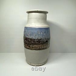 VTG John Bloomquist S. Studio Art Pottery Hand Thrown Vase RARE Stoneware 84 LG