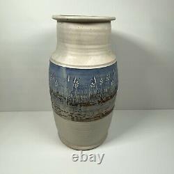 VTG John Bloomquist S. Studio Art Pottery Hand Thrown Vase RARE Stoneware 84 LG