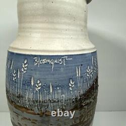 VTG John Bloomquist S. Studio Art Pottery Hand Thrown Vase RARE Stoneware 84 LG