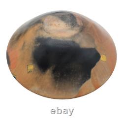 VTG LMNO Arts Southwest Raku Studio Pottery Vase Gilt Orange Sunset 1990's