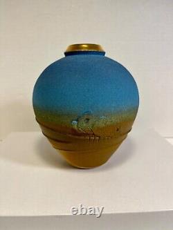 VTG MARIANNE COLE Studio Pottery Desert Landscape Vase Australian Outback Series