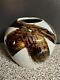 VTG MCM Artisan Studio Pottery Vase in Brushstroke Earth Tones Signed by Artist