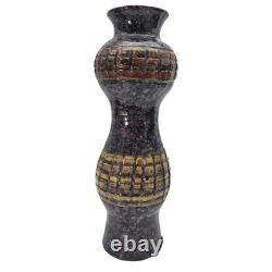VTG MCM Italian Studio Pottery Volcanic Fat Lava Glaze Brutalist Vase 14 Signed