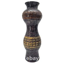 VTG MCM Italian Studio Pottery Volcanic Fat Lava Glaze Brutalist Vase 14 Signed