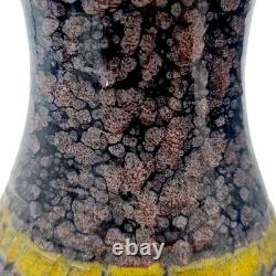 VTG MCM Italian Studio Pottery Volcanic Fat Lava Glaze Brutalist Vase 14 Signed