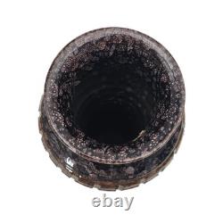 VTG MCM Italian Studio Pottery Volcanic Fat Lava Glaze Brutalist Vase 14 Signed
