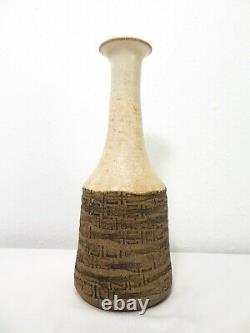 VTG Mid Century SIGNED W. DAVIS STUDIO POTTERY CERAMIC ART VASE Bottle SGRAFFITO