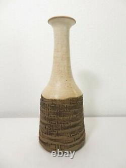 VTG Mid Century SIGNED W. DAVIS STUDIO POTTERY CERAMIC ART VASE Bottle SGRAFFITO