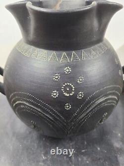 VTG Midcentury Ugo Zaccagnini Italian Pottery Sgraffito Studio Vase Pot 9×9