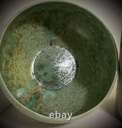 VTG Monterey Jade California Deco Pottery Low Bowl- #ed, Signed, & Gorgeous