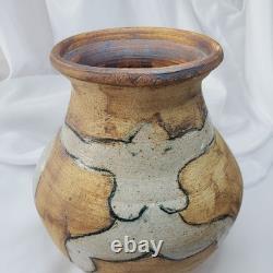 VTG Naked Nude Woman Pottery Vase Handcrafted Sketch 8 Tall Studio Art Pottery
