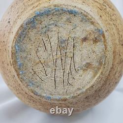 VTG Naked Nude Woman Pottery Vase Handcrafted Sketch 8 Tall Studio Art Pottery