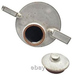 VTG Postmodern Studio Stoneware Teapot w Pedestal Stand Memphis Style 16.5