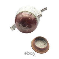 VTG Postmodern Studio Stoneware Teapot w Pedestal Stand Memphis Style 16.5