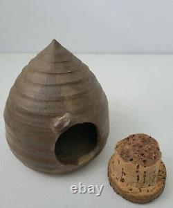 VTG Pottery Studio Art Hand Made Bee Hive Coin Bank Stoneware Signed Archie