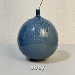 VTG Reid Osaki Stoneware Studio Pottery Light Blue Reed Vase Weed Pot 7 Signed