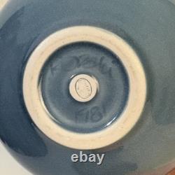 VTG Reid Osaki Stoneware Studio Pottery Light Blue Reed Vase Weed Pot 7 Signed