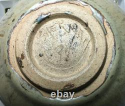 VTG Small Art Studio Pottery Beige Glaze Clay Bowl Signed Sherman 6