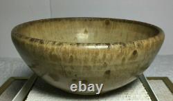 VTG Small Art Studio Pottery Beige Glaze Clay Bowl Signed Sherman 6
