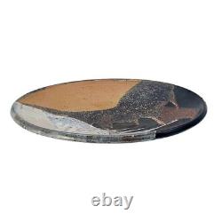 VTG Studio Art Pottery Centerpiece Bowl Stoneware Drip Wash Glaze 15.5