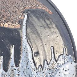VTG Studio Art Pottery Centerpiece Bowl Stoneware Drip Wash Glaze 15.5